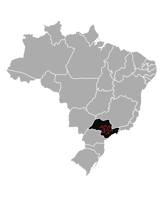 Mapa do Brasil com destaque para São Paulo